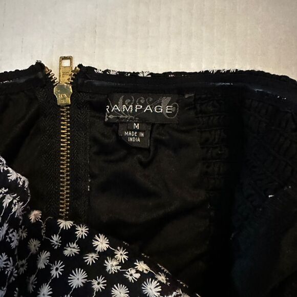 Rampage Women's Med Black Star Burst Peplum Corset Zip Closure - Picture 3 of 5